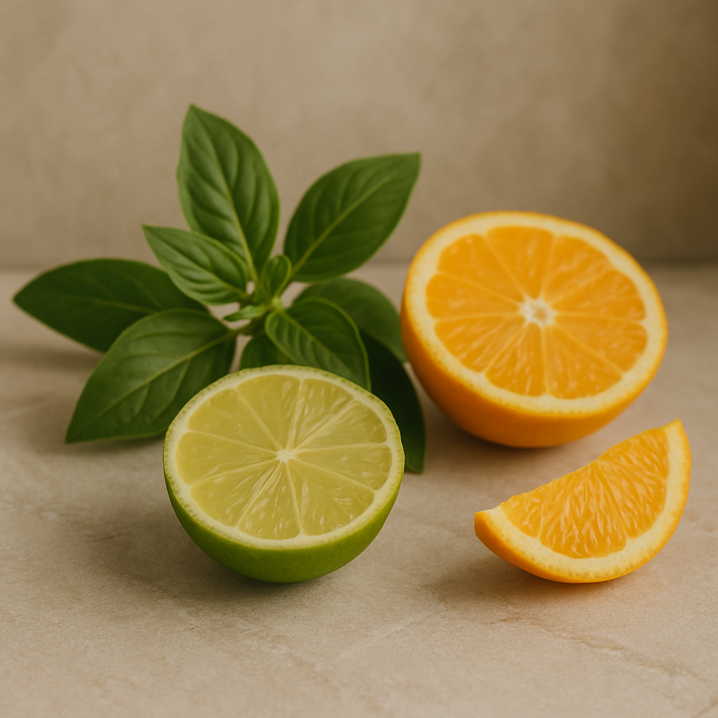 Lime, Basil & Mandarin candle and diffuser with herbs – Zenvi Boutique