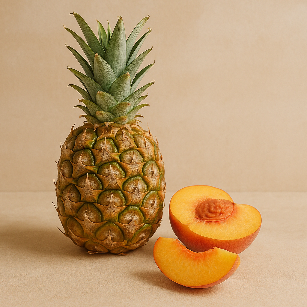 Pineapple & Peach candle with sunny fruit styling – Zenvi Boutique