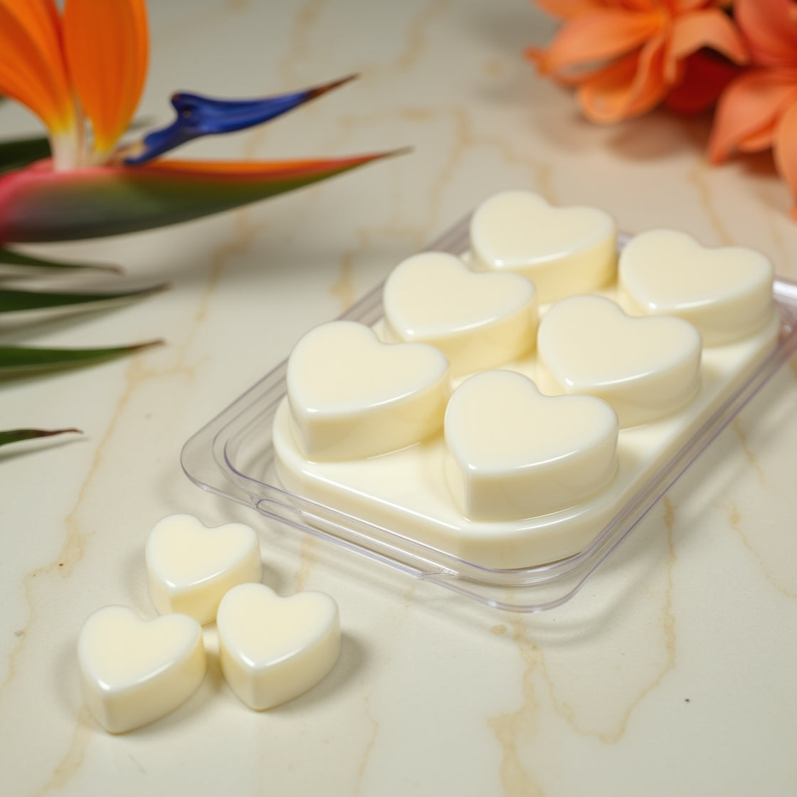 A pack of exotic Birds of Paradise scented soy wax melts.
