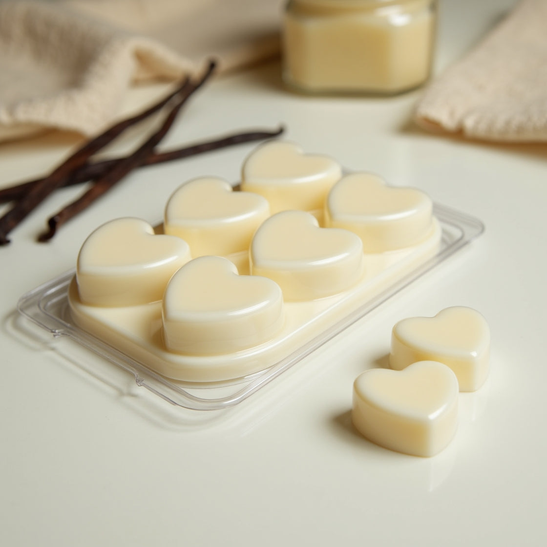 A pack of classic Very Vanilla scented soy wax melts.